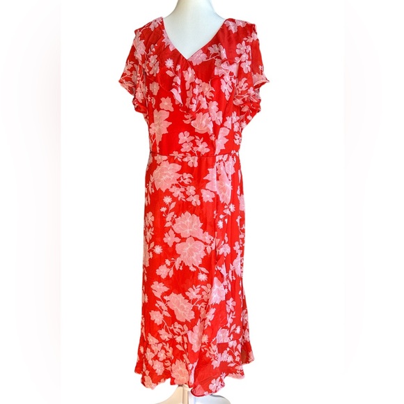 Autograph Red floral Size 16 - New no tag - Picture 4 of 5